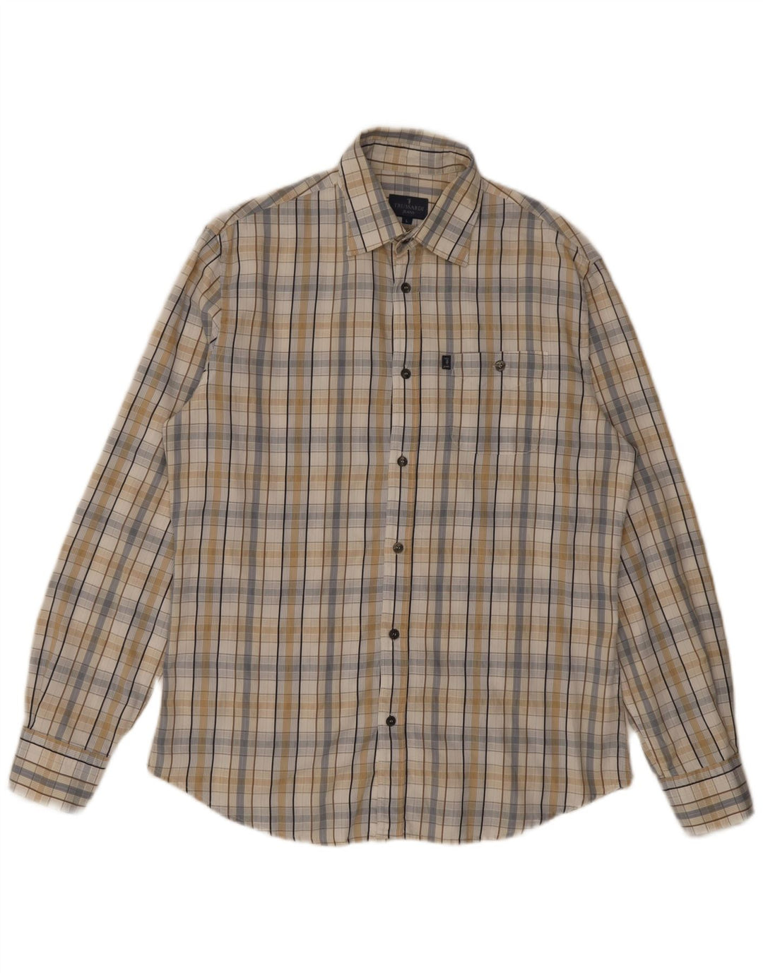 Trussardi Jeans Herreskjorte Stor Beige Ternet