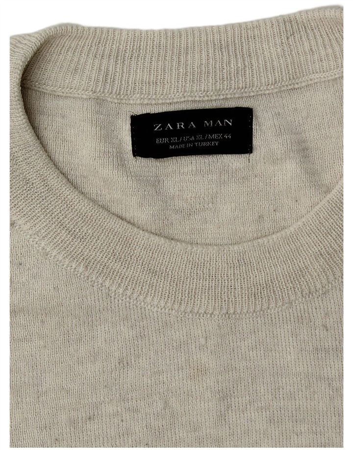 Zara Herre sweater med rund hals XL Grå