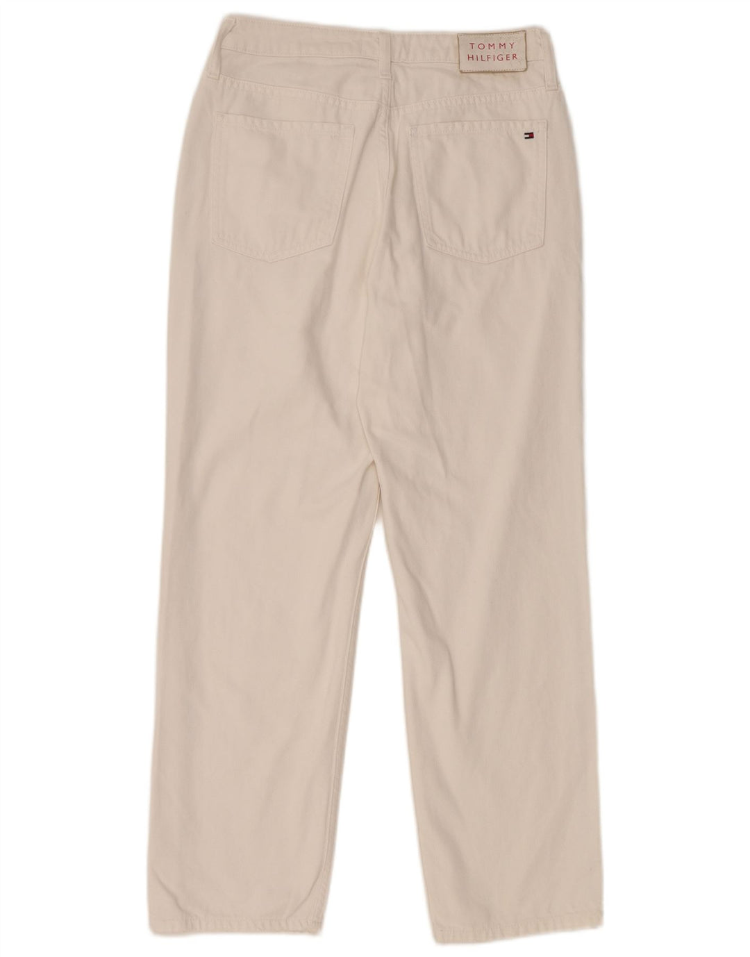 TOMMY HILFIGER Dame Distressed Straight Jeans W29 L28 Hvid Bomuld