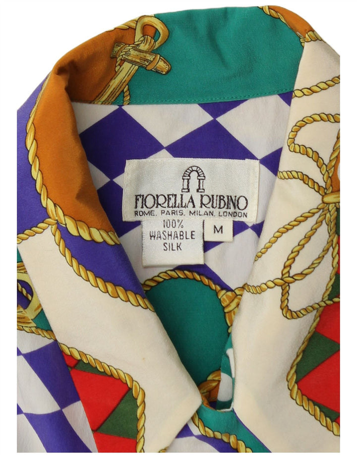 FIORELLA RUBINO skjortebluse til kvinder UK 14 Medium Flerfarvet Patchwork