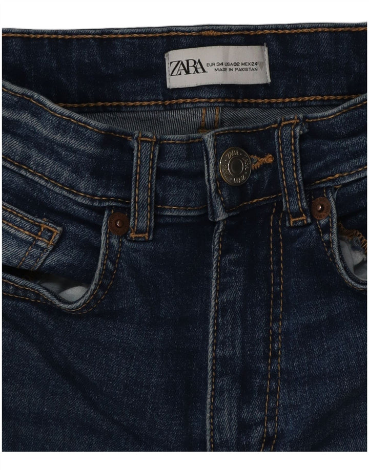 Zara Dame Flared Jeans EU 34 2XS W24 L25 Blå Bomuld