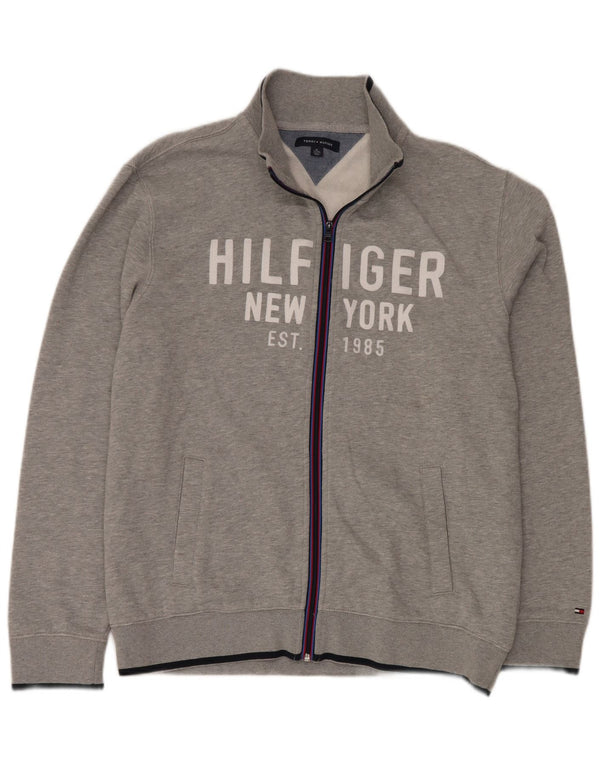 TOMMY HILFIGER Grafisk træningsdragt herrejakke XL grå bomuld