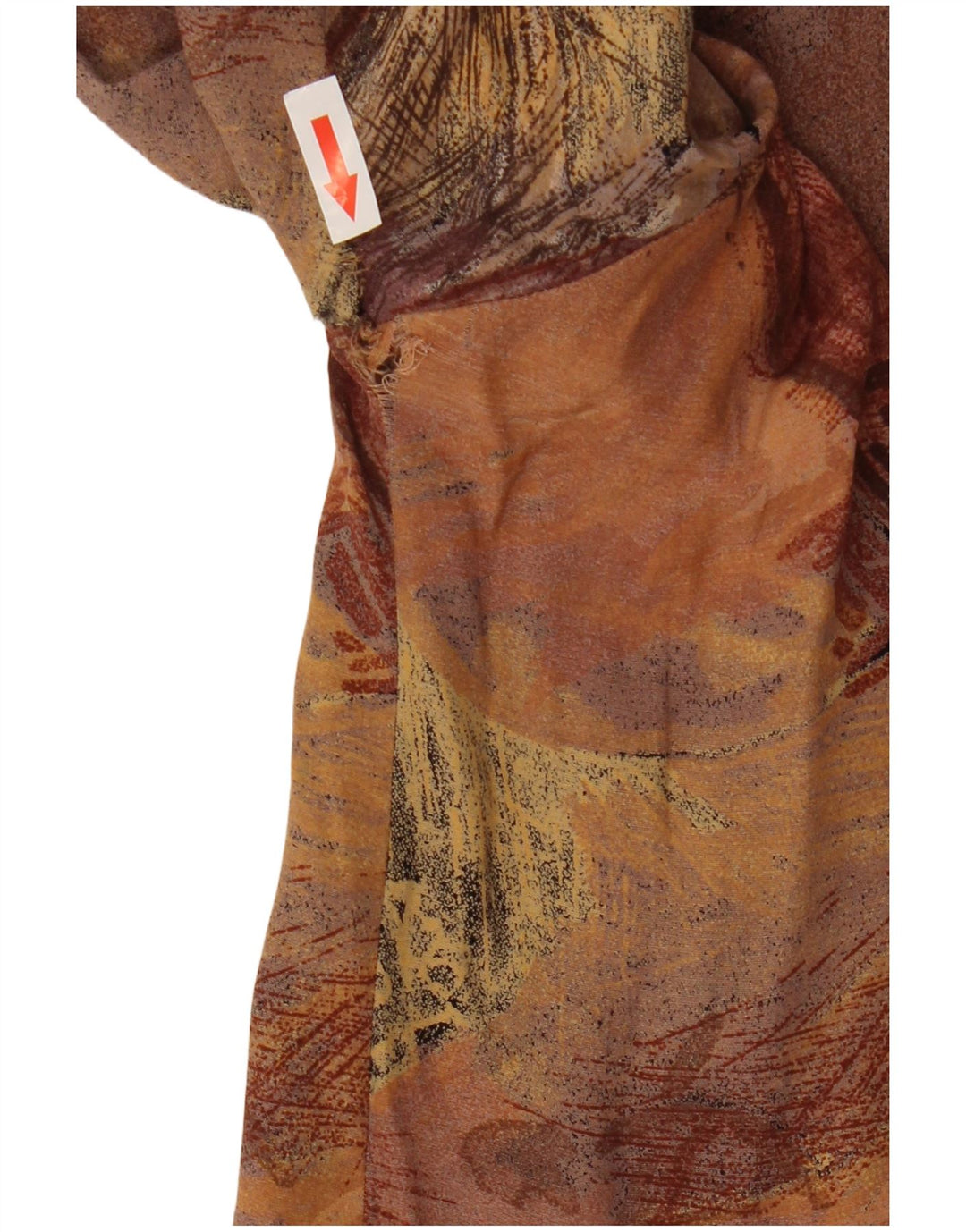 Vintage kvinders abstrakt mønster kortærmet skjorte UK 14 medium brun