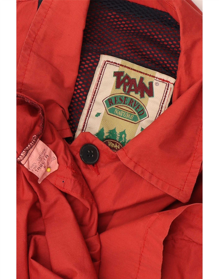 Vintage Herre Windbreaker Jacket UK 40 Large Red Bomuld