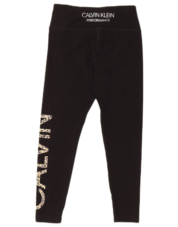 Calvin Klein Dame Grafiske Leggings UK 8 Small Black Bomuld