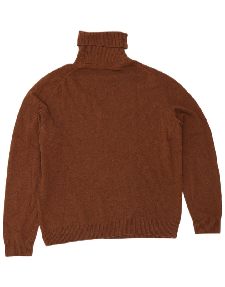 Massimo Dutti Herre Rullehalstrøje Sweater Stor Brun Uld