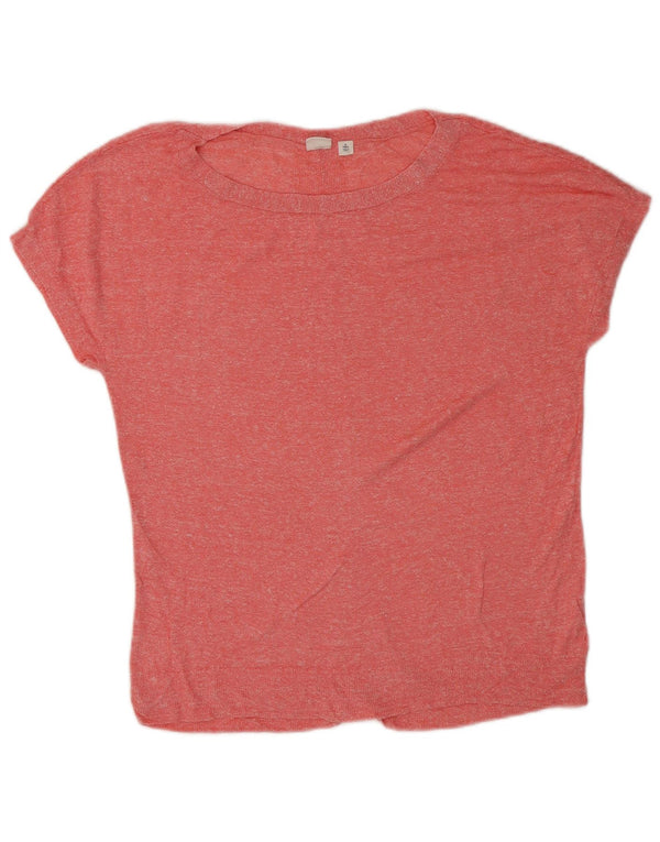 Gap Womens Tall Oversized grafisk T-shirt Top UK 10 Small Pink Flecked