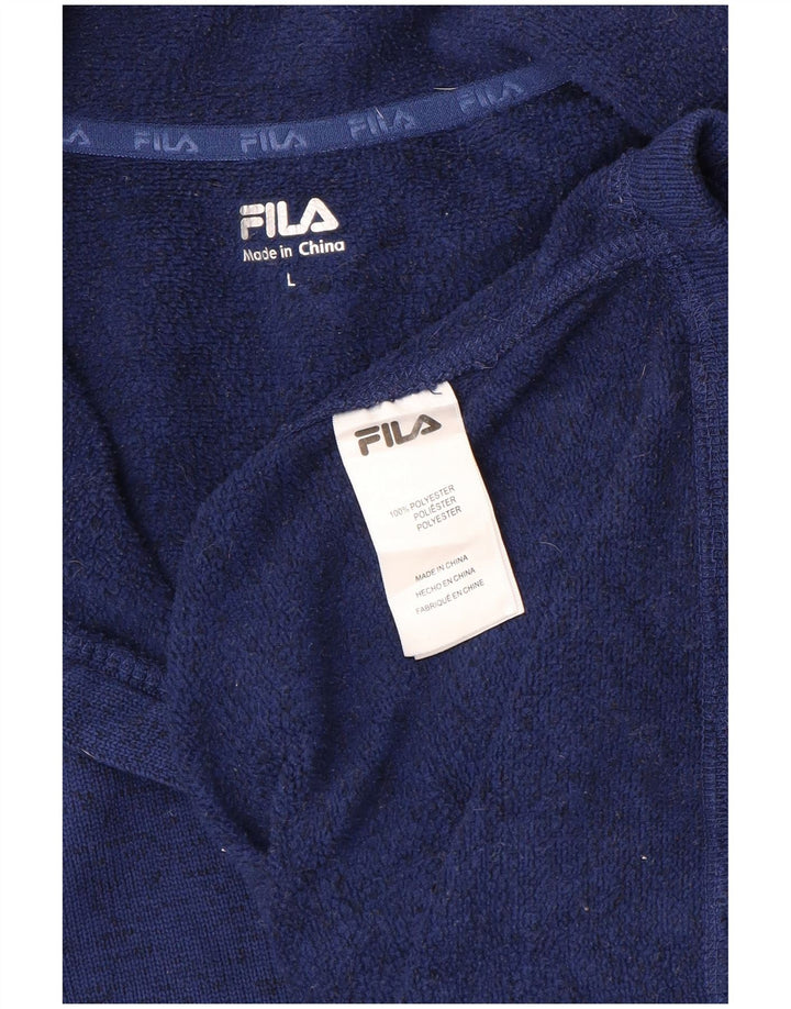 FILA Sweatshirt med lynlås til mænd, stor marineblå polyester