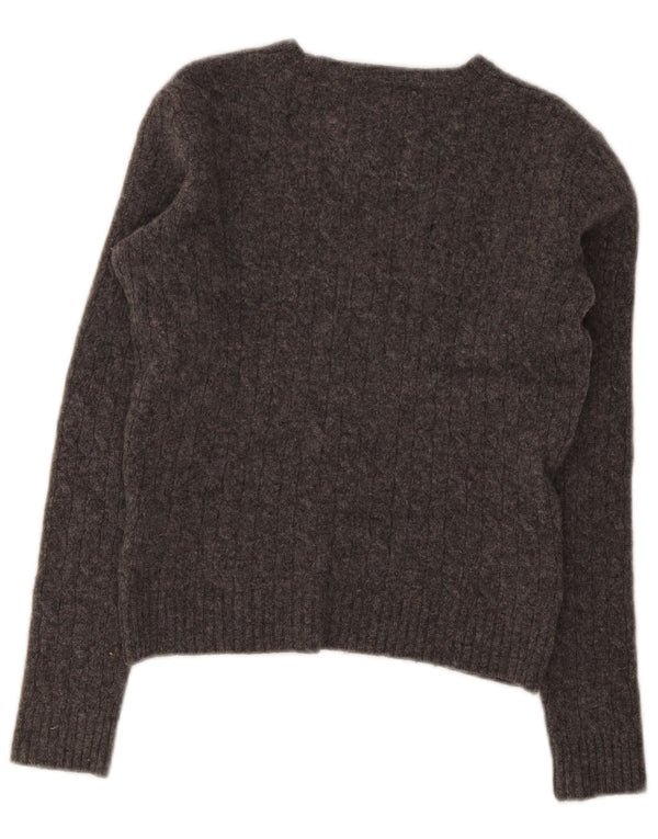 Ralph Lauren Pige V-hals sweater 9-10 år stor grå lammeuld