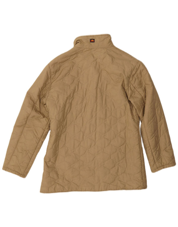 Ellesse Dame Oversized Quiltet Jakke UK 10 Small Beige Polyester