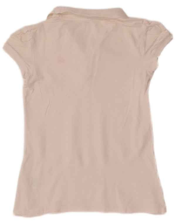 Benetton Pige Polo Shirt 11-12 År 2XL Hvid Bomuld