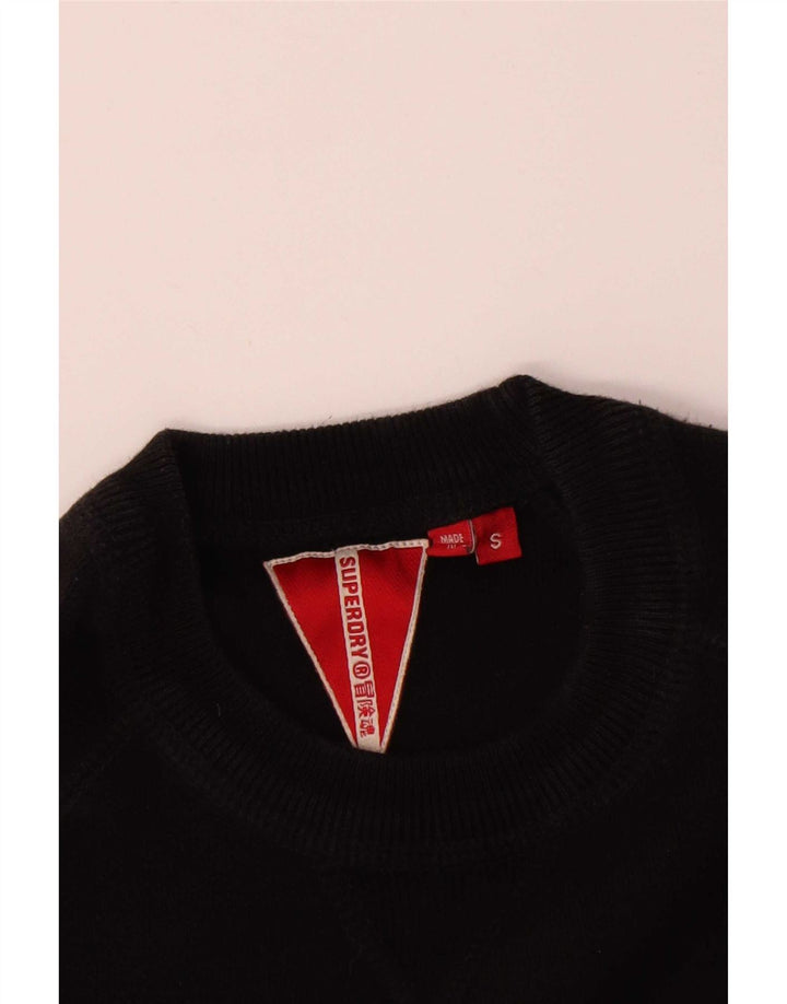 Superdry grafisk sweatshirt til mænd, lille sort bomuld