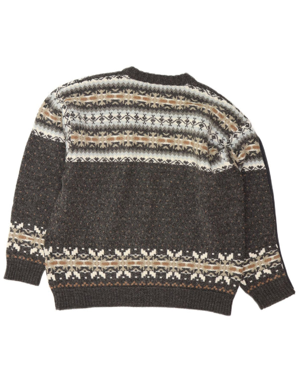 Lerros Herre Crew Neck Jumper Sweater Large Grey Fair Isle