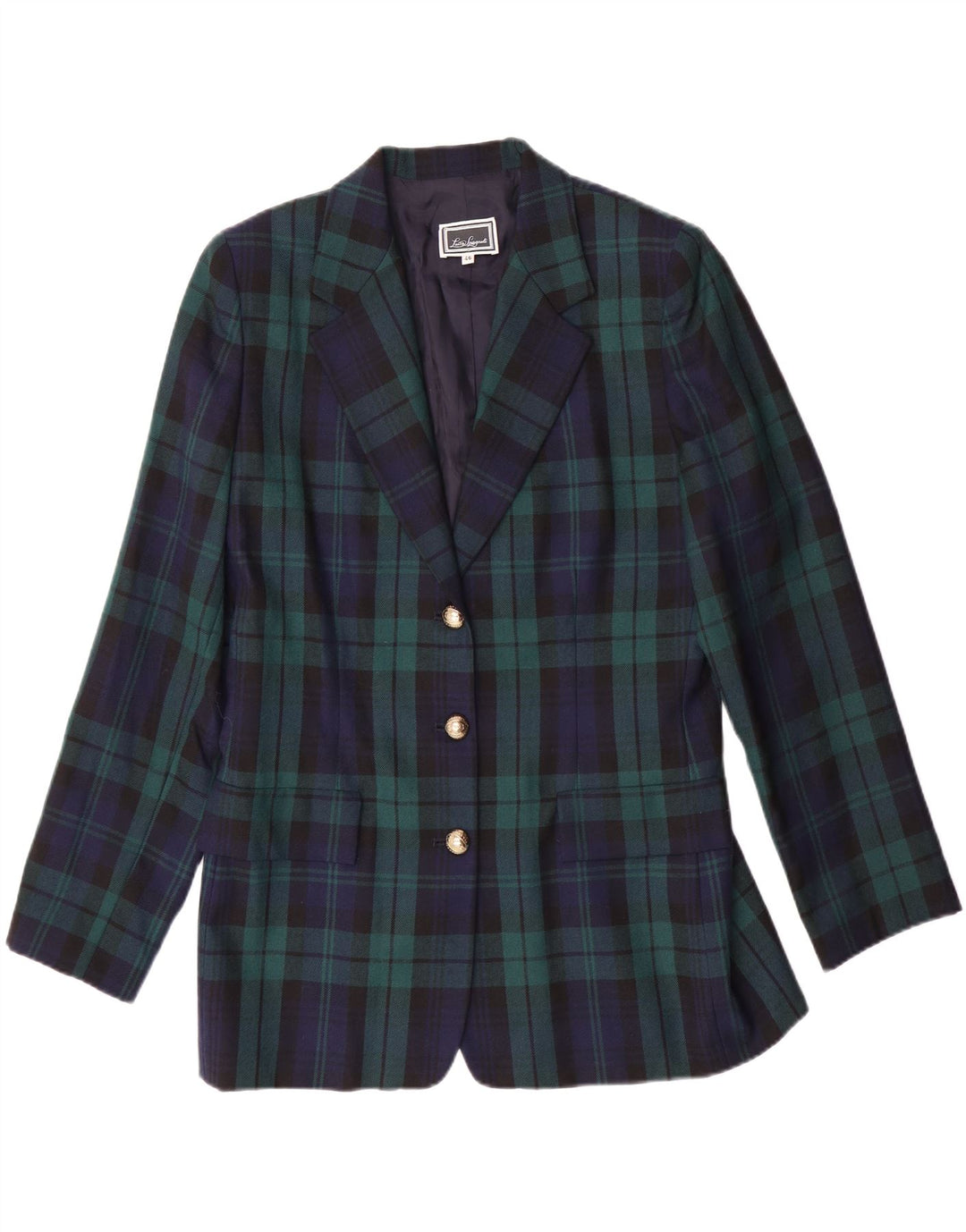 LUISA SPAGNOLI Dame Blazer Jacket IT 46 Large Green Plaid Classic