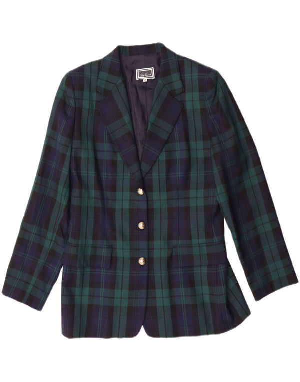 LUISA SPAGNOLI Dame Blazer Jacket IT 46 Large Green Plaid Classic