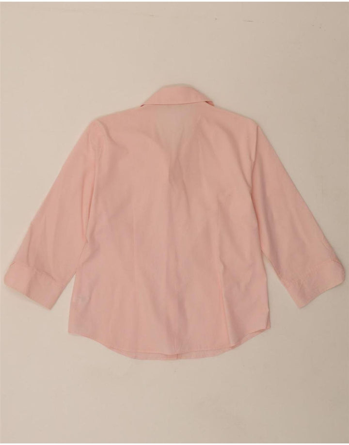 MARKS & SPENCER Womens 3/4 Sleeve Shirt Blouse UK 16 Large Pink Polyester Vintage Marks & Spencer and Second-Hand Marks & Spencer from Messina Hembry 