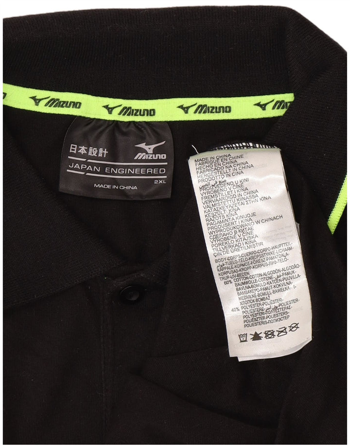 MIZUNA Mens Polo Shirt 2XL Black Cotton