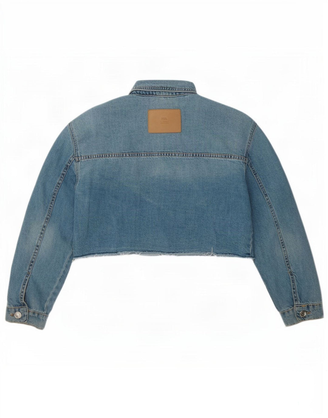 Zara Girls Crop Denimjakke 11-12 år Blå Bomuld