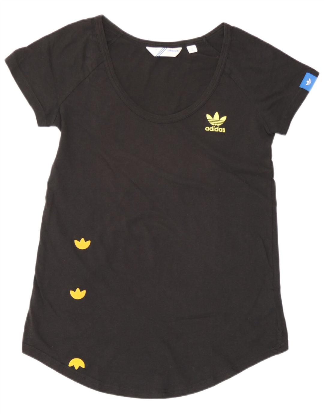 Adidas Dame Grafisk T-Shirt Top EU 38 Medium Sort Bomuld