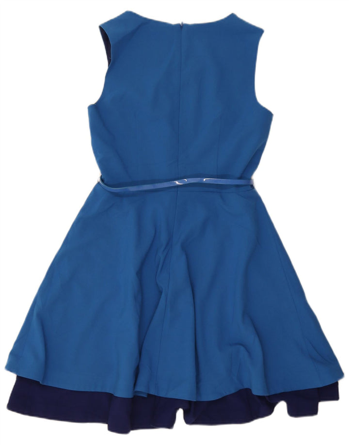 Oasis Dame Ærmeløs A-Line Kjole UK 10 Small Blue Polyester