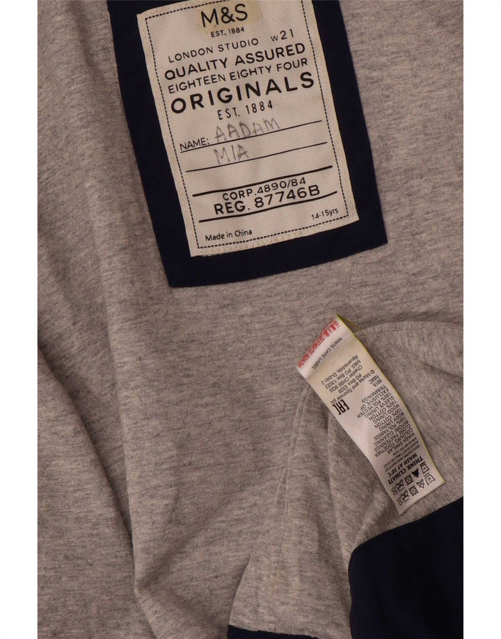 Marks & Spencer Boys Windbreaker-jakke med hætte 14-15 år marineblå