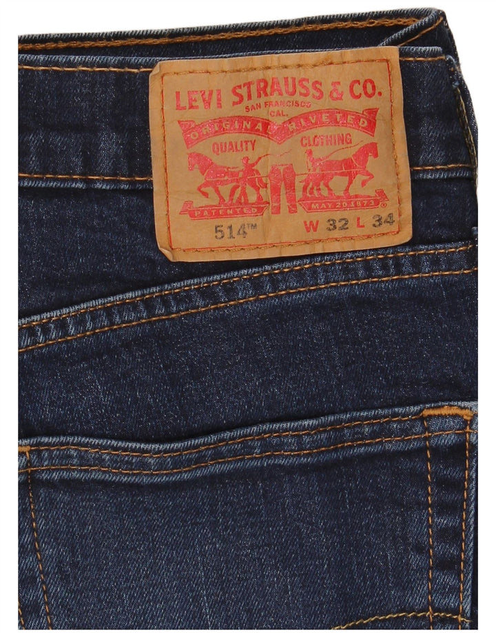 Levi's herre 514 lige jeans W32 L34 marineblå bomuld