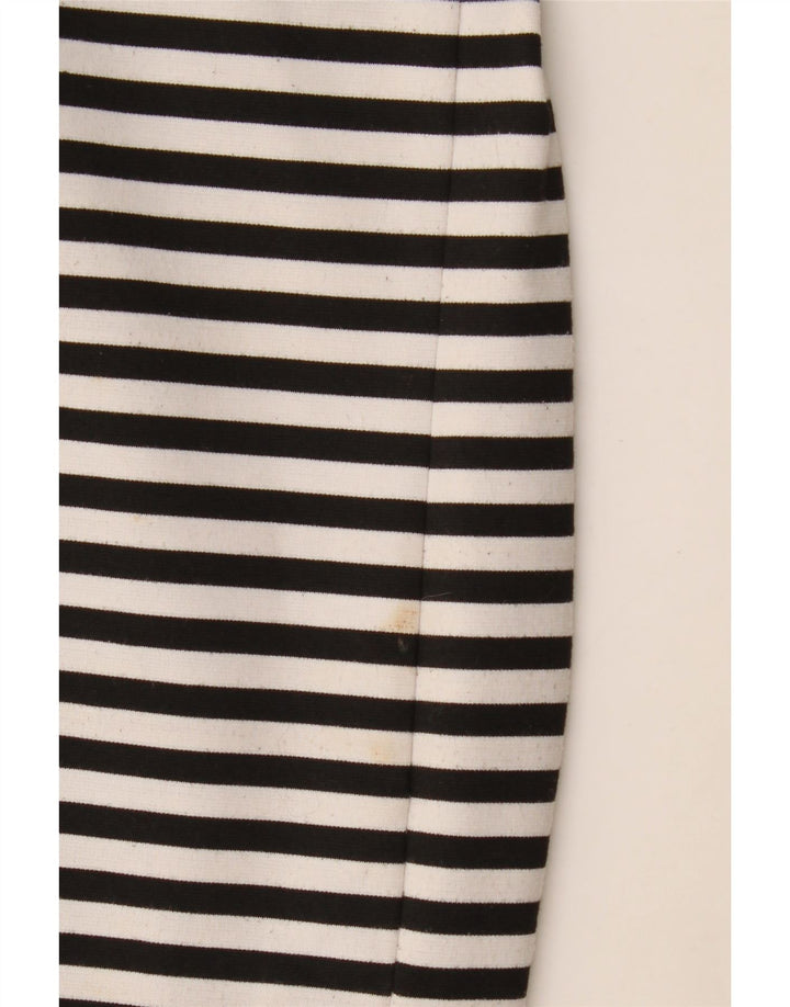 Marks & Spencer Dame Asymmetrisk Nederdel UK 14 Large W34 Sort Stribet