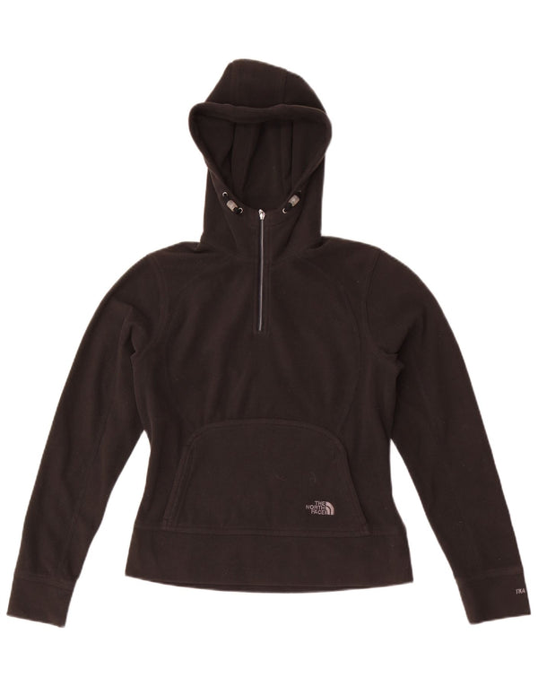 The North Face Fleecetrøje til kvinder med hætte og lynlås, UK 6 XS sort polyester