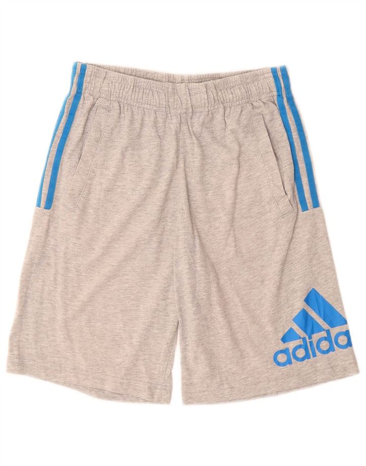 Adidas drenge grafiske sportsshorts 13-14 år Grå bomuld