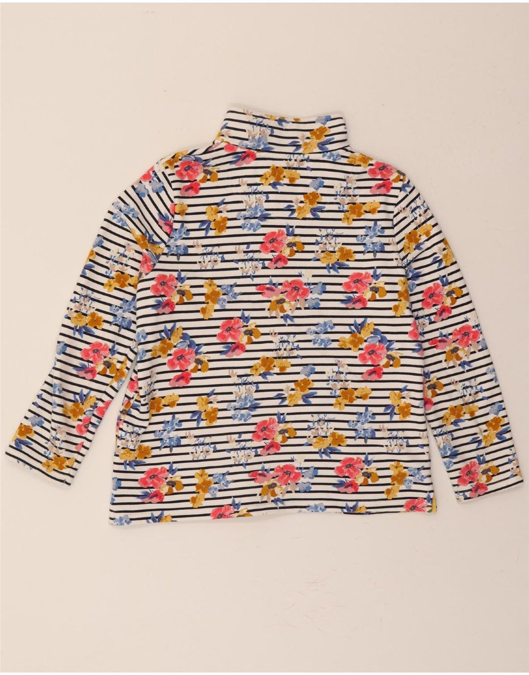 JOULES Womens Zip Neck Sweatshirt Jumper UK 10 Small Multicoloured Floral Vintage Joules and Second-Hand Joules from Messina Hembry 