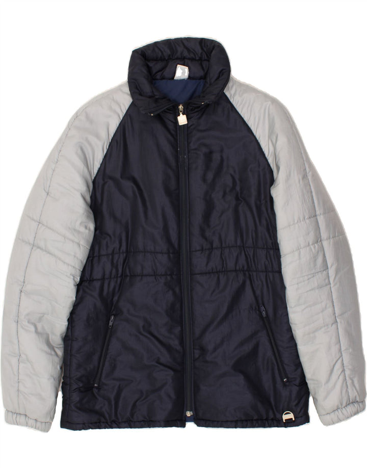 C&A Mens Padded Jacket EU 52 XL Navy Blue Colourblock Nylon | Vintage C&A | Thrift | Second-Hand C&A | Used Clothing | Messina Hembry 