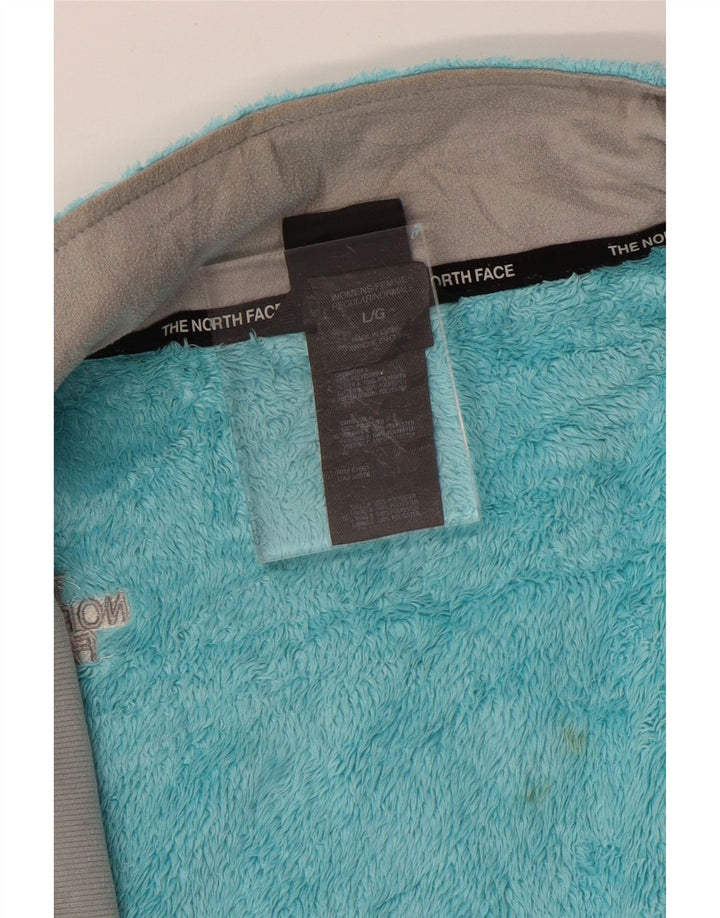 THE NORTH FACE Womens Fleece Jacket UK 16 Large Turquoise Polyester