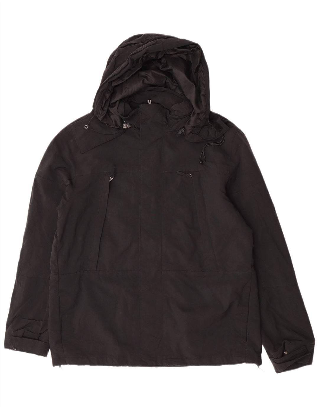 Calvin Klein Jeans Herre Hooded Windbreaker Jacket UK 40 Large Black Nylon