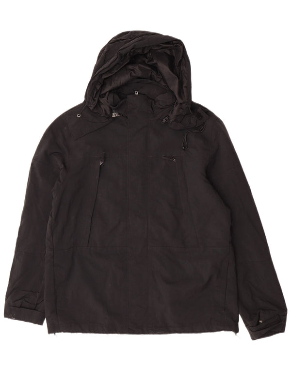 Calvin Klein Jeans Herre Hooded Windbreaker Jacket UK 40 Large Black Nylon
