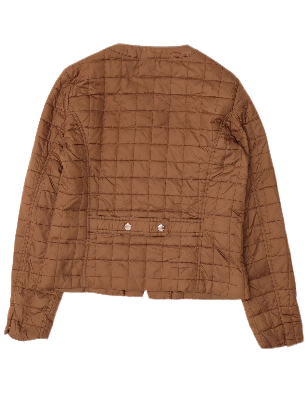 Massimo Dutti Dame Quiltet Jakke UK 12 Medium Brun Polyester