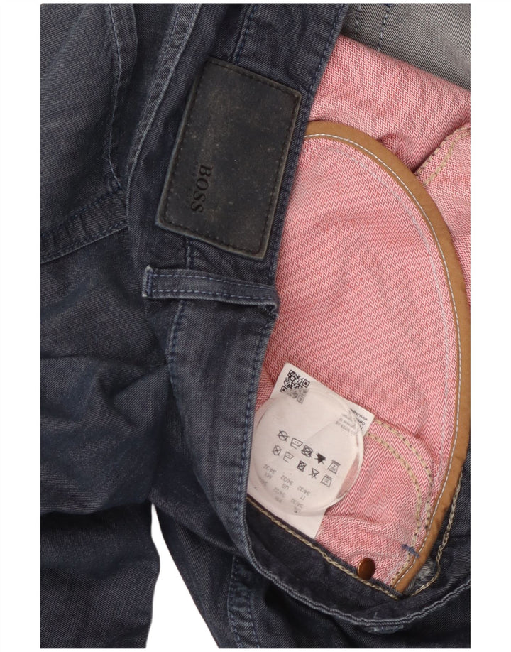 HUGO BOSS Straight Chino-bukser til mænd W34 L32 Marineblå bomuld