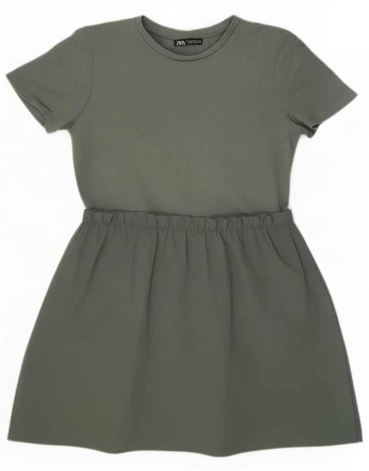 Zara Dame A-Line Kjole UK 12 Medium Grøn