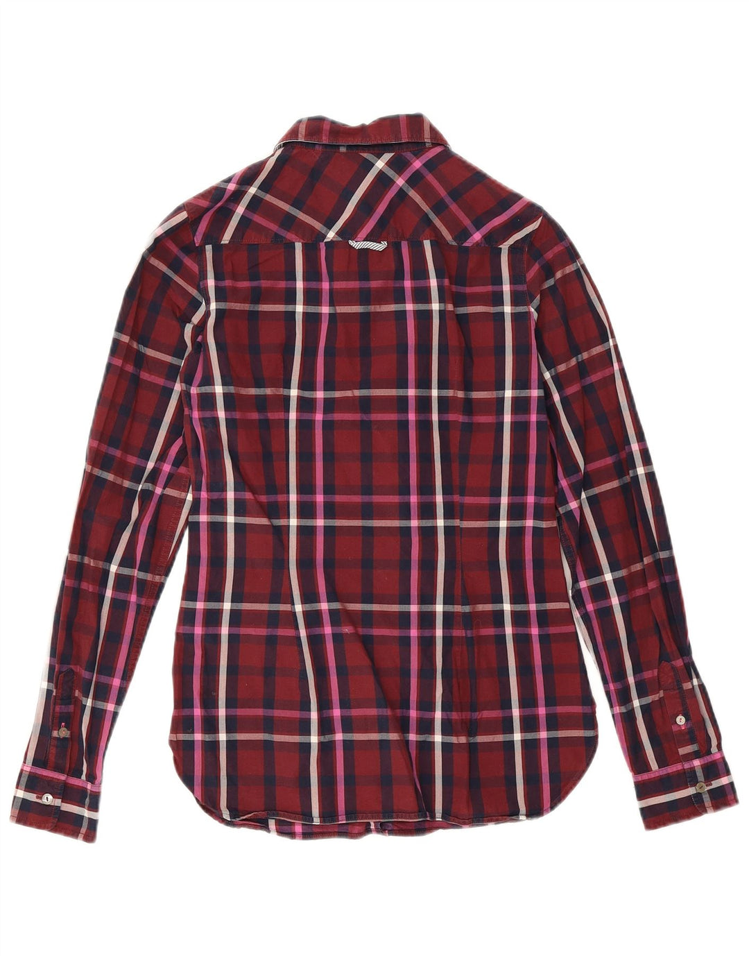 Tommy Hilfiger dameskjorte US 4 Small Bourgogne ternet bomuld