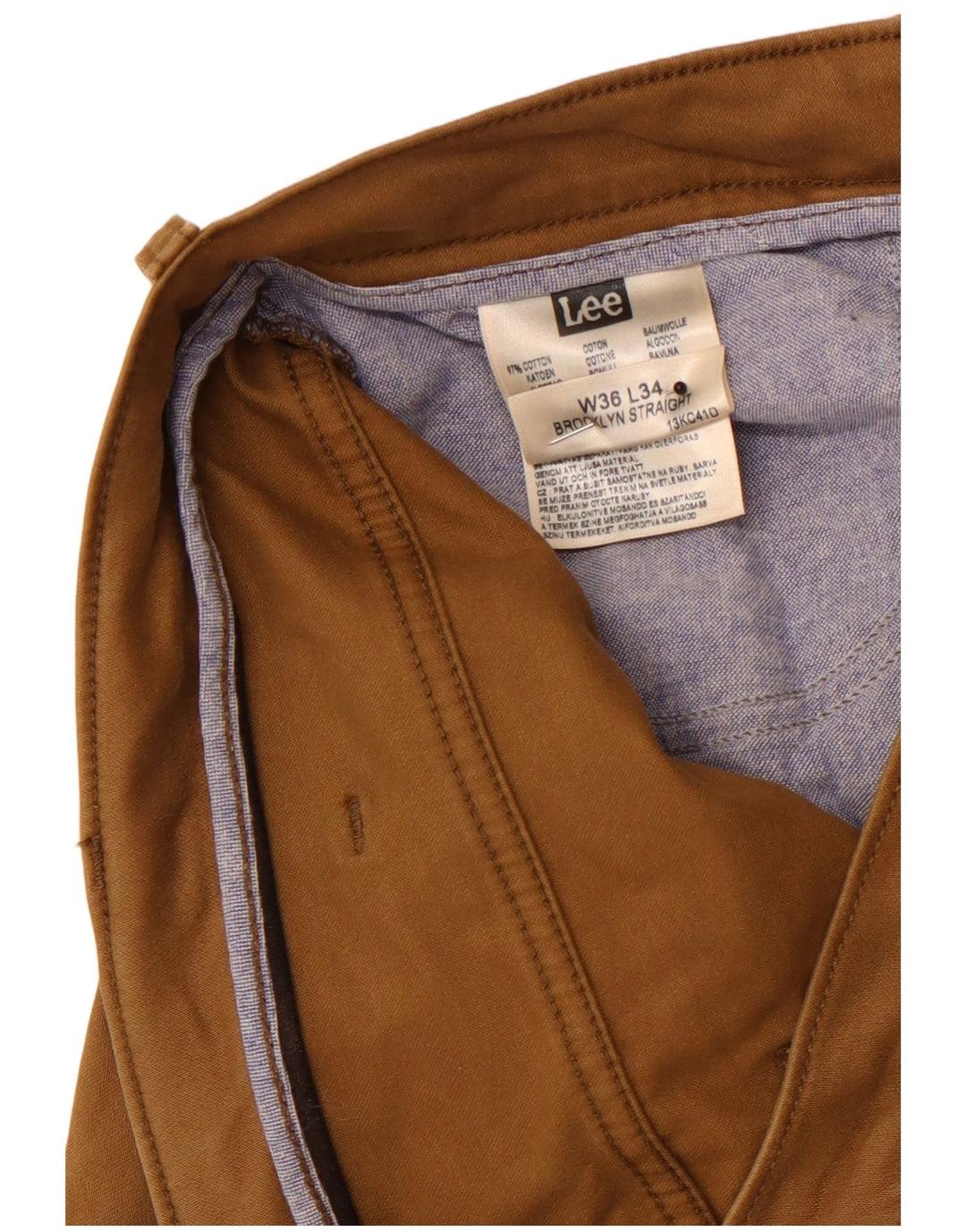 LEE Herre Brooklyn Straight Casual Bukser W36 L30 Brun Bomuld