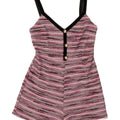 Zara Dame Ærmeløs Strik Playsuit UK 8 Lille Pink Stribet