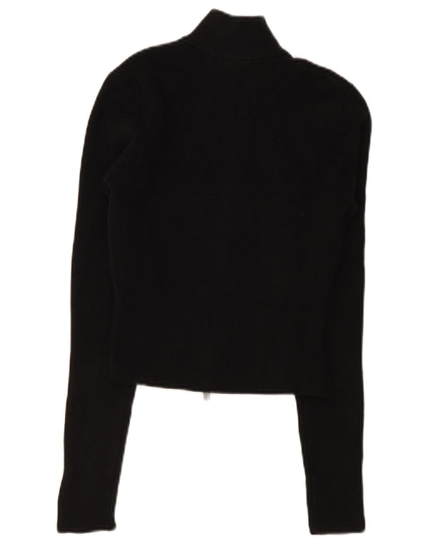 Dickies Womens Crop Cardigan Sweater UK 4 XS Sort