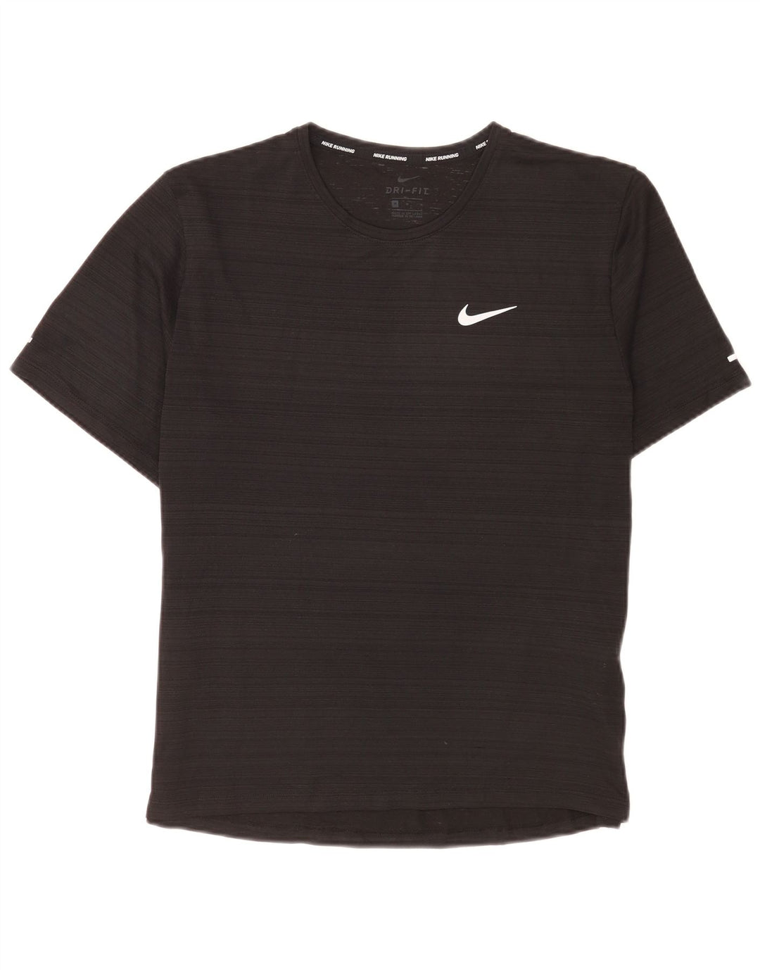 Nike Herre Dri Fit T-Shirt Top Medium Sort Nålestribet Polyester