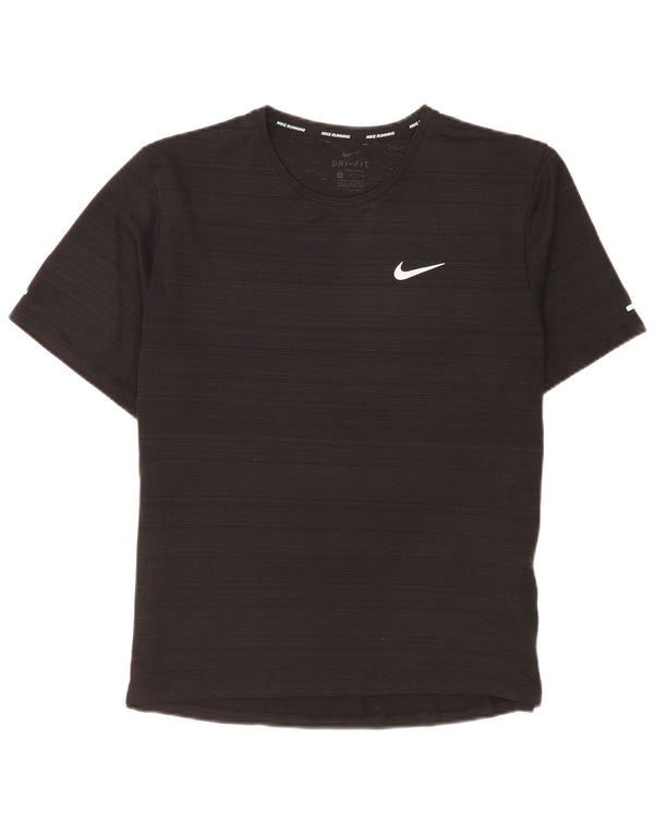 Nike Herre Dri Fit T-Shirt Top Medium Sort Nålestribet Polyester
