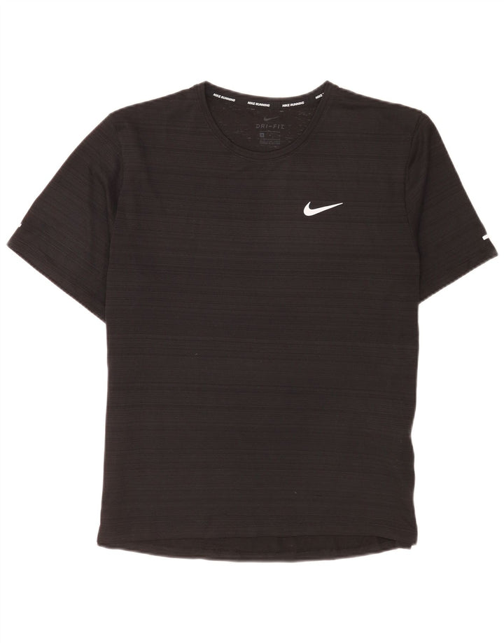 Nike Herre Dri Fit T-Shirt Top Medium Sort Nålestribet Polyester