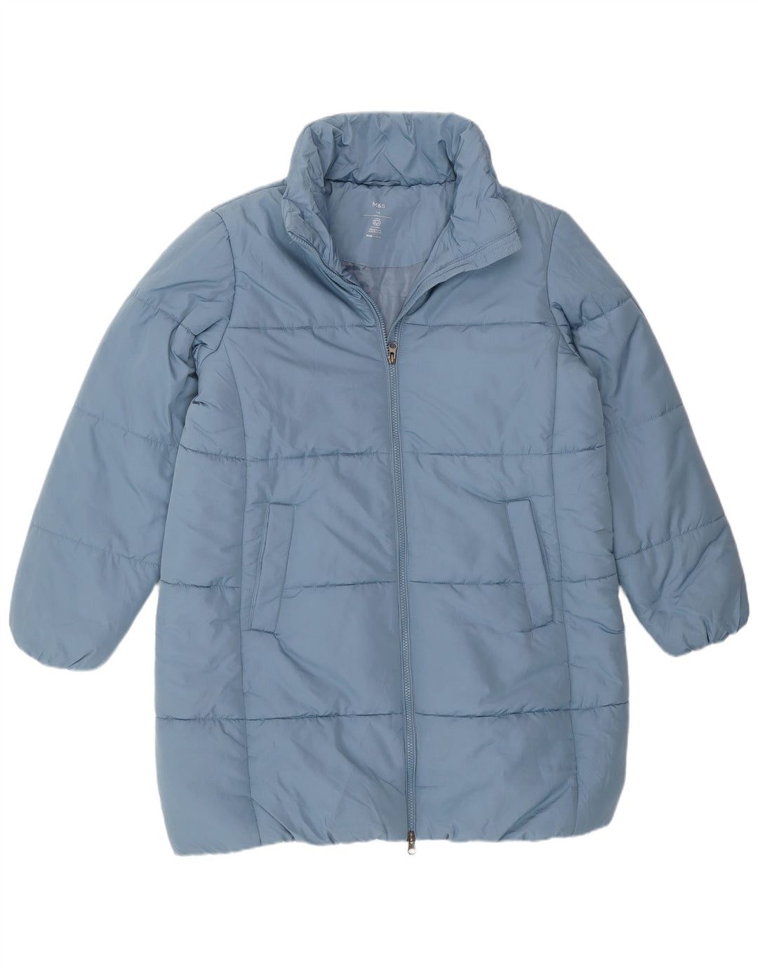 Marks & Spencer Polstret jakke til kvinder UK 14 Stor blå polyester