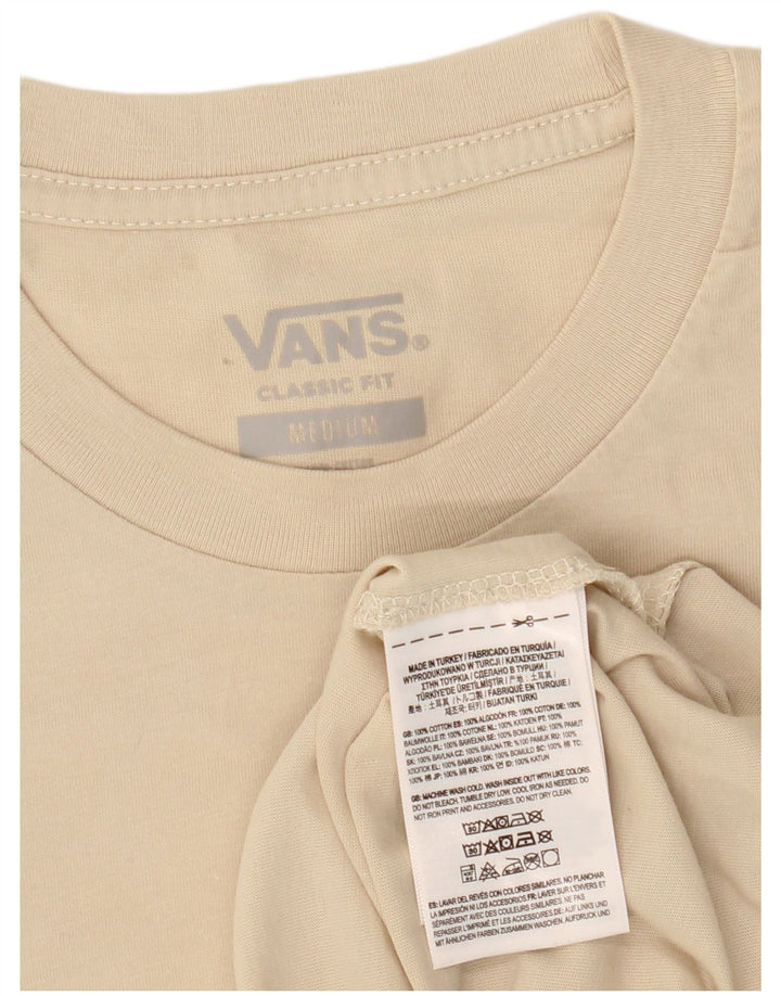 Vans Herre Classic Fit Grafisk T-Shirt Top Medium Beige Bomuld