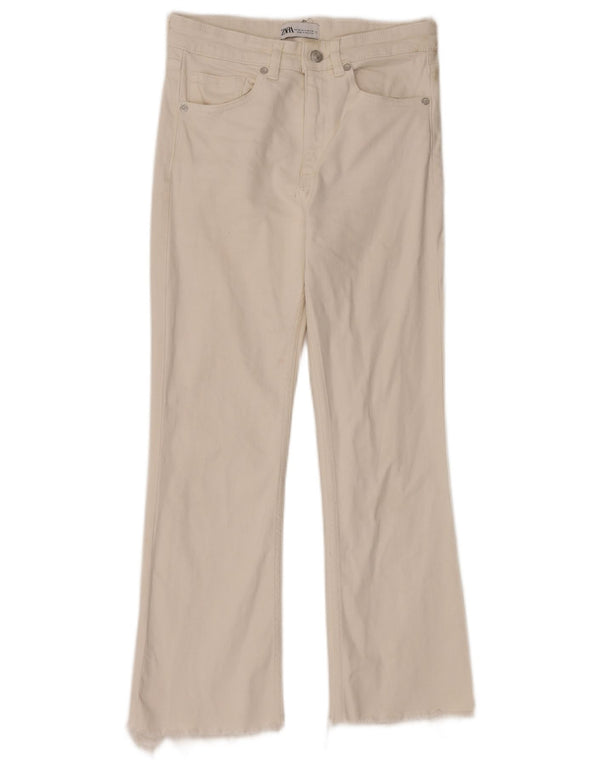 Zara Womens Crop Bootcut Jeans EU 38 Small W28 L24 White