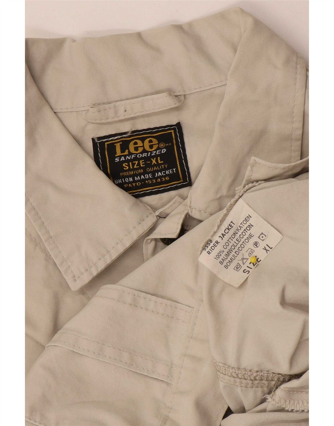 Lee Bomber Jacket UK 42 XL Beige Bomuld