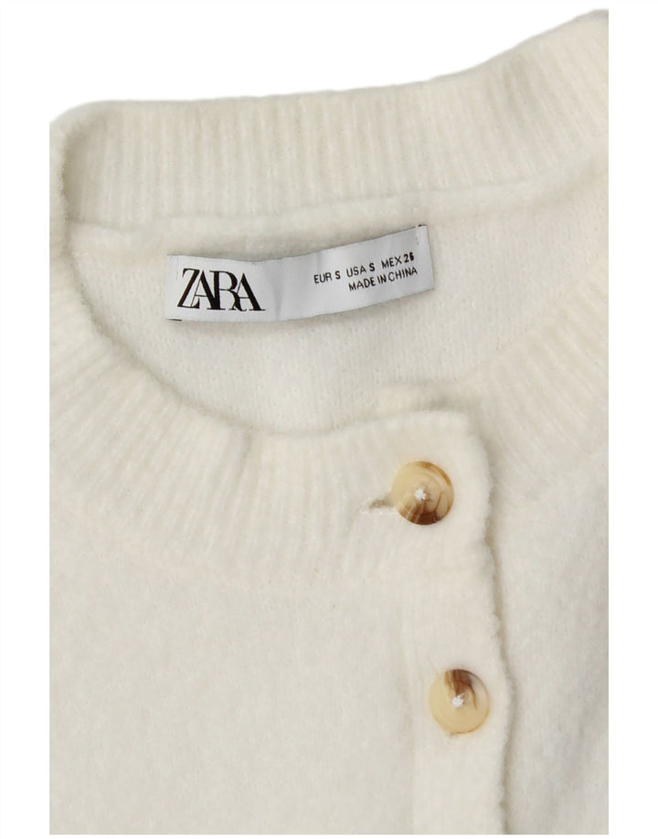 Zara Dame Cardigan Sweater UK 10 Small White