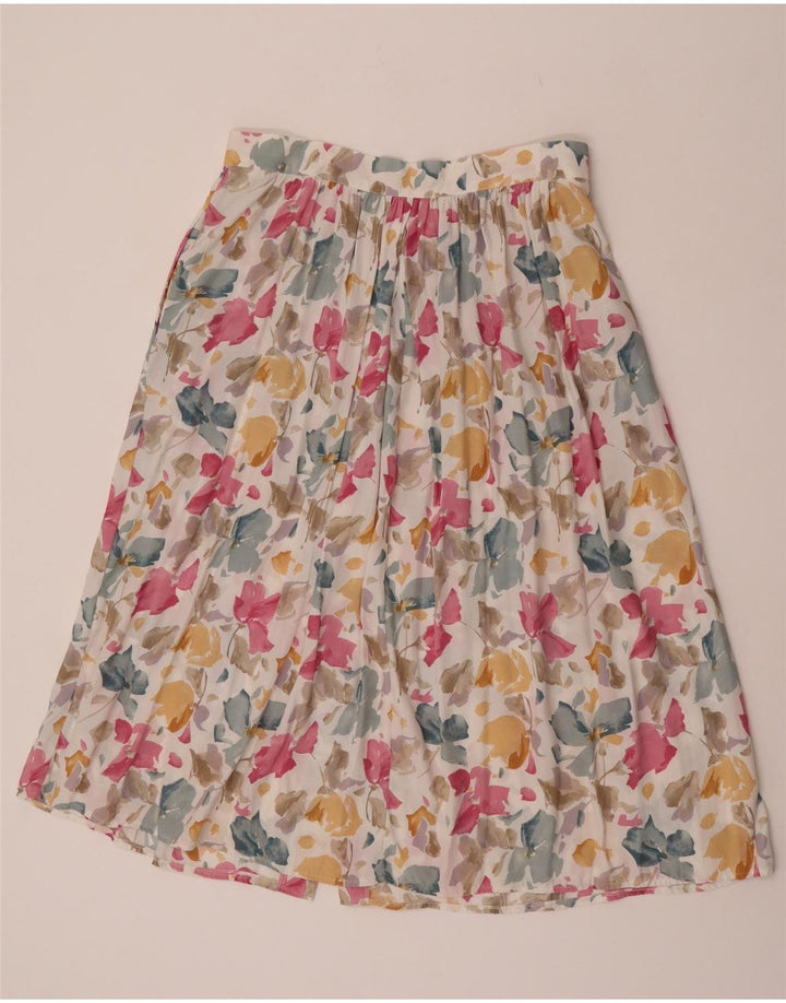 Vintage Kvinders Flared Skirt IT 44 Medium W31 Multicolored Floral Viscose
